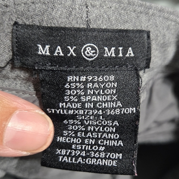 Max & Mia Ladies' Capri Dress Pants Sz Large Gray - Picture 3 of 7